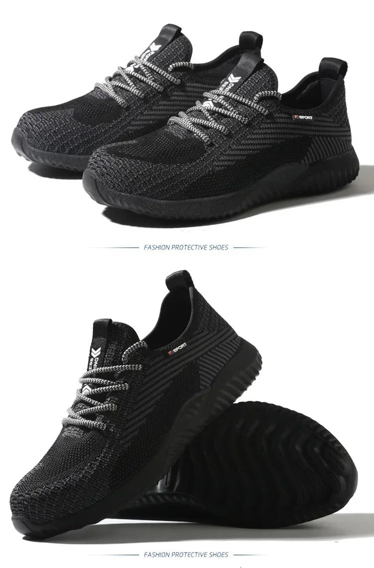 Chaussures de Sécurité Noires - Confortables pour une Journée de Travail - Coque de Protection & Normes S3