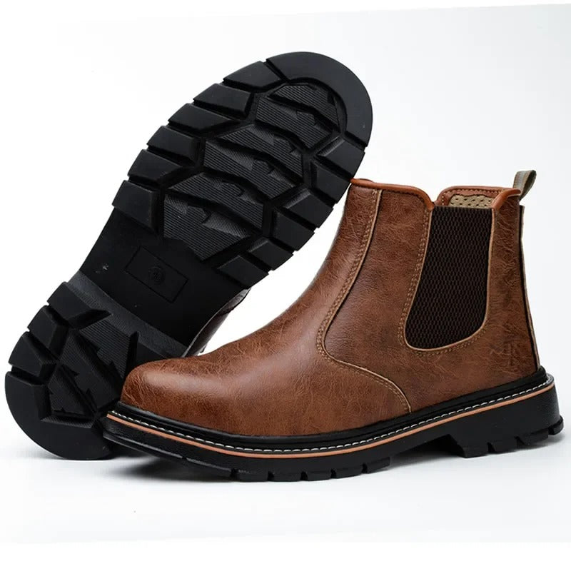 Boots / Bottines de Sécurité Ultra-Résistantes Marron - Protection sans Compromis sur le Style - Coque de Protection & Normes S3